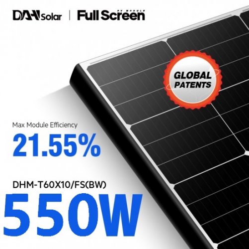 Solární panel DHM-T72X10/FS (BW) 550W